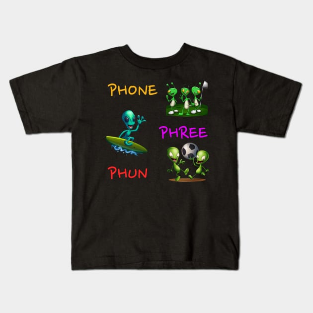 Phone Phree Phun TShirt Kids T-Shirt by UnpluggedLife